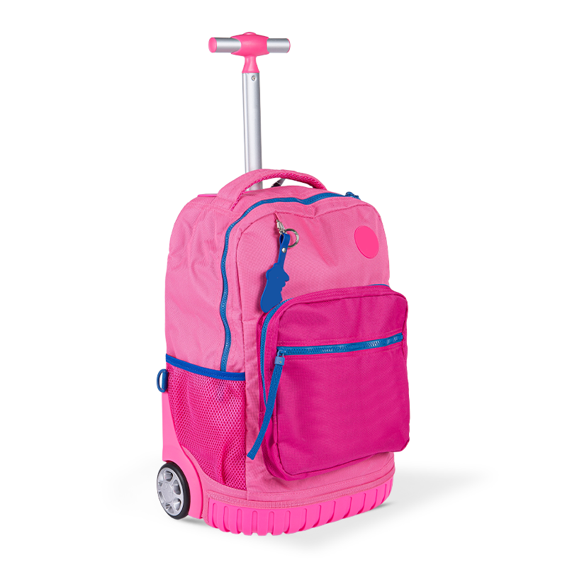 Klatring-venlig unisex bagage rygsæk med rygsøjlebeskyttelse til teenagere, letvægts rullende rygsæk med frokostboks