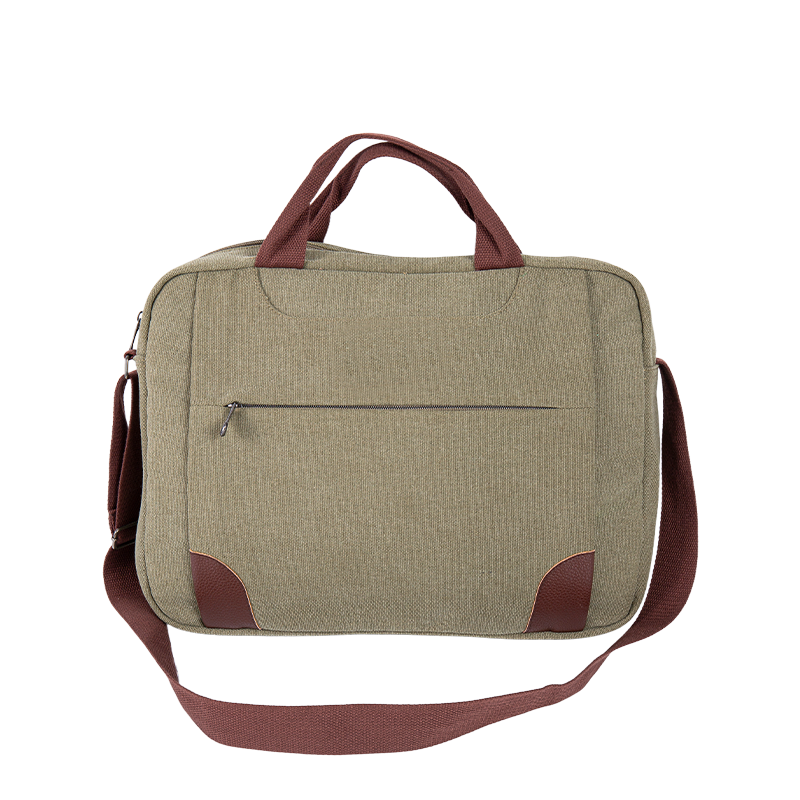 Laptop Messenger Bag - Canvas CrossBody Shoulder Bag med flere rum - Grøn